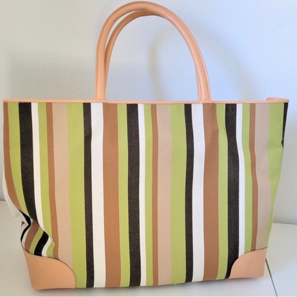 X-LARGE JUNUS ET CIE MADERA STRIPED TOTE BAG MSRP $409 BRAND NEW